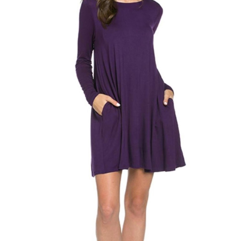Mittoshop long sleeve dress with front pockets - Picture 1 of 7